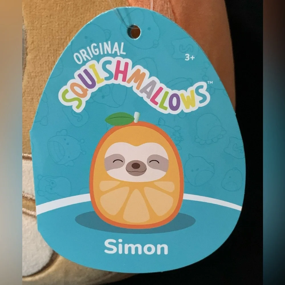 Squishmallows Simon the Sloth in an orange 9” NWT - Picture 9 of 10
